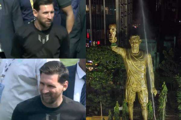 இந்தியாவில் தனது பிரம்மாண்ட சிலையை திறந்த மெஸ்ஸி! ஆரவாரம் செய்த ரசிகர்கள்